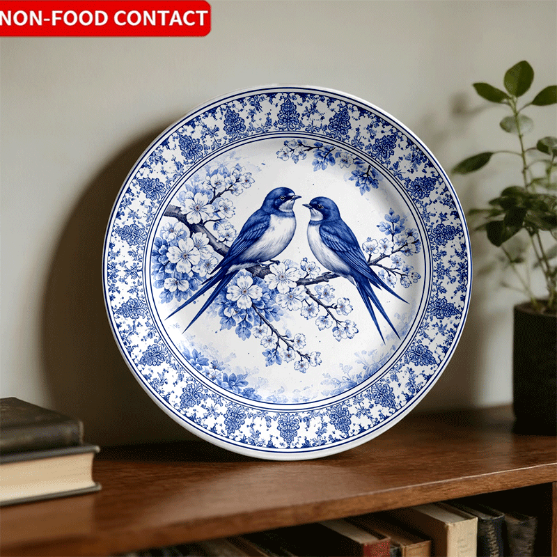 青と白の虹色の中国風花柄（ジャスミン）装飾プレート - ホー - Home Cooking Recipes のレビューと価格